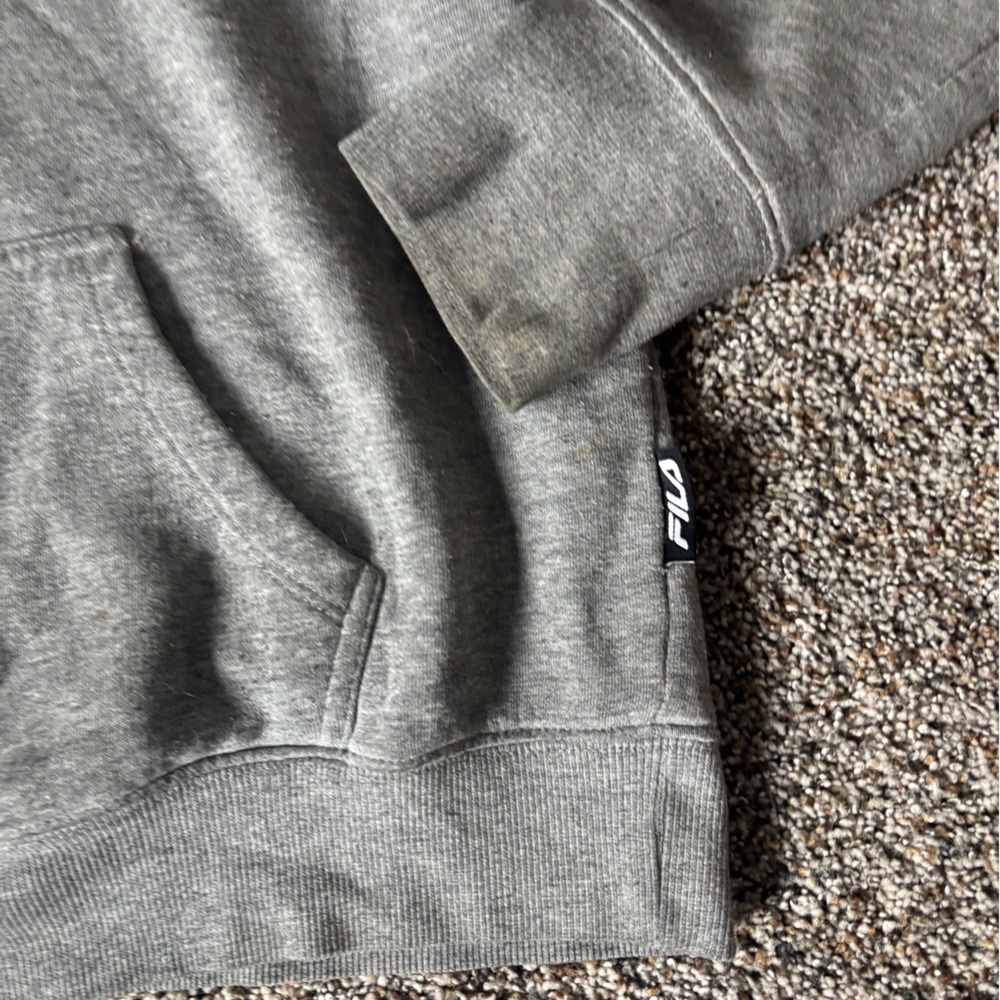 Fila Heather Gray Men's Hoodie sweater sweatshirt size large Preloved - Picture 2 of 5